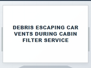 Sudden Blowback of Cabin Filter Debris