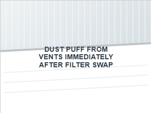 New Filter Installed and Dust Blows From Vents