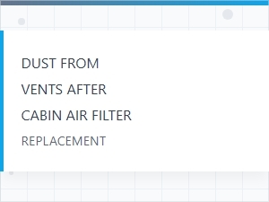 Cleaning Dust From Vents After Cabin Filter Replacement